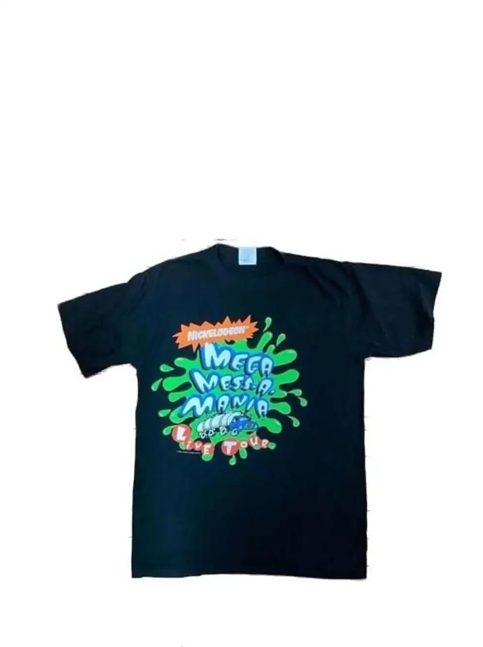 Vintage 1995 Nickelodeon Mega Mess-A-Mania Live Tour T-Shirt Black Size Medium - Picture 1 of 11